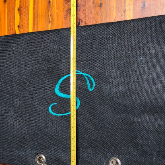 Black jute monogrammed tote - Picture 7 of 8